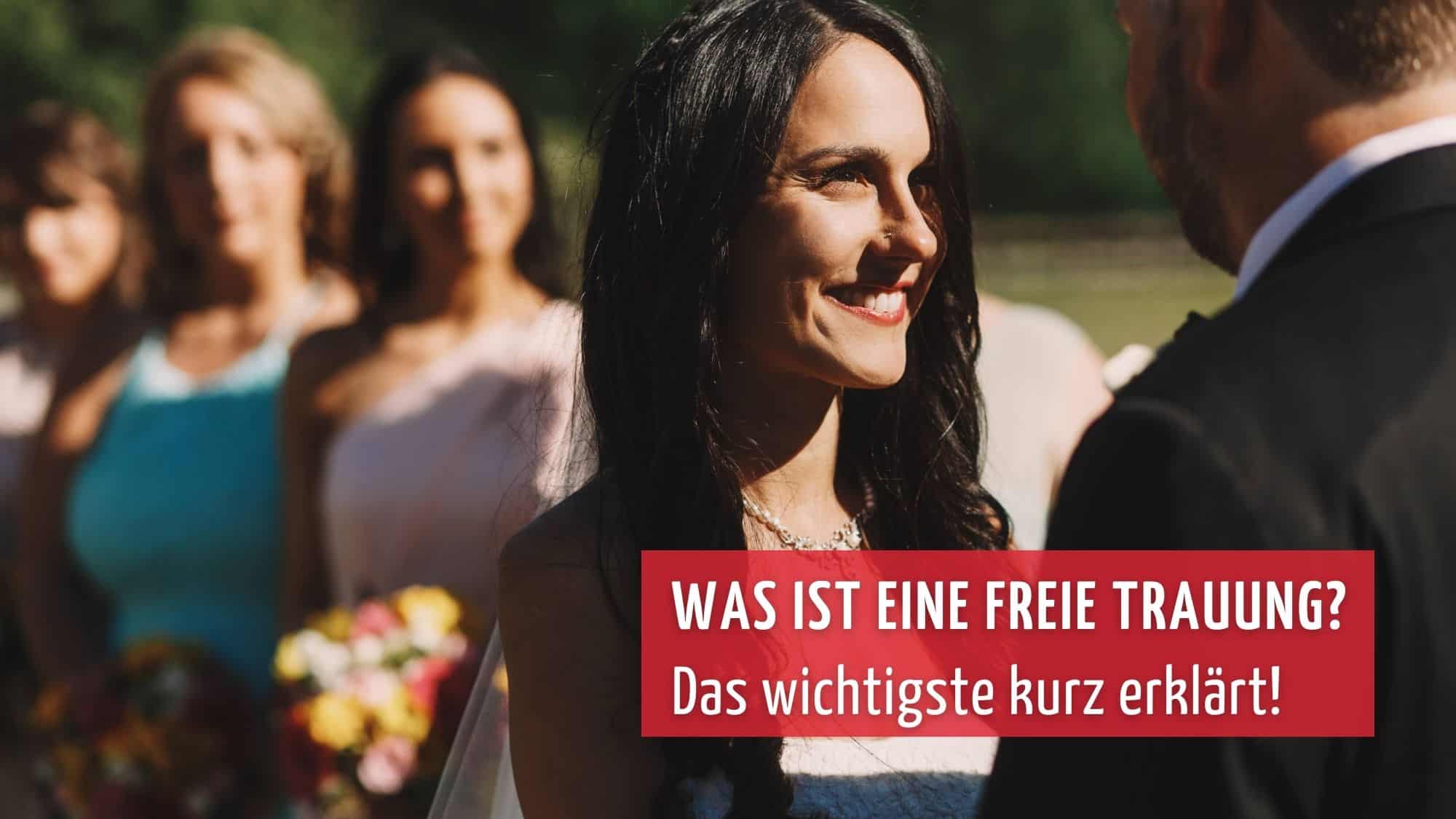 Freie Trauung: zu Beginn der Trauzeremonie begrÃ¼ÃŸt die Braut ihren BrÃ¤utigam.